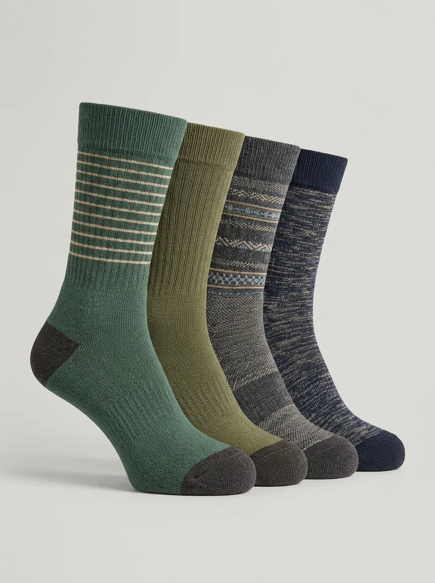 Unisex Casual-Style Four Pair Socks