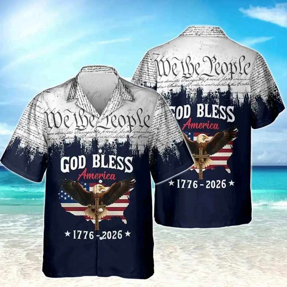 Men's Retro Hawaii Shirt Mixed Bundle 250 Years of Freedom 250th Anniversary Patriotic Shirt