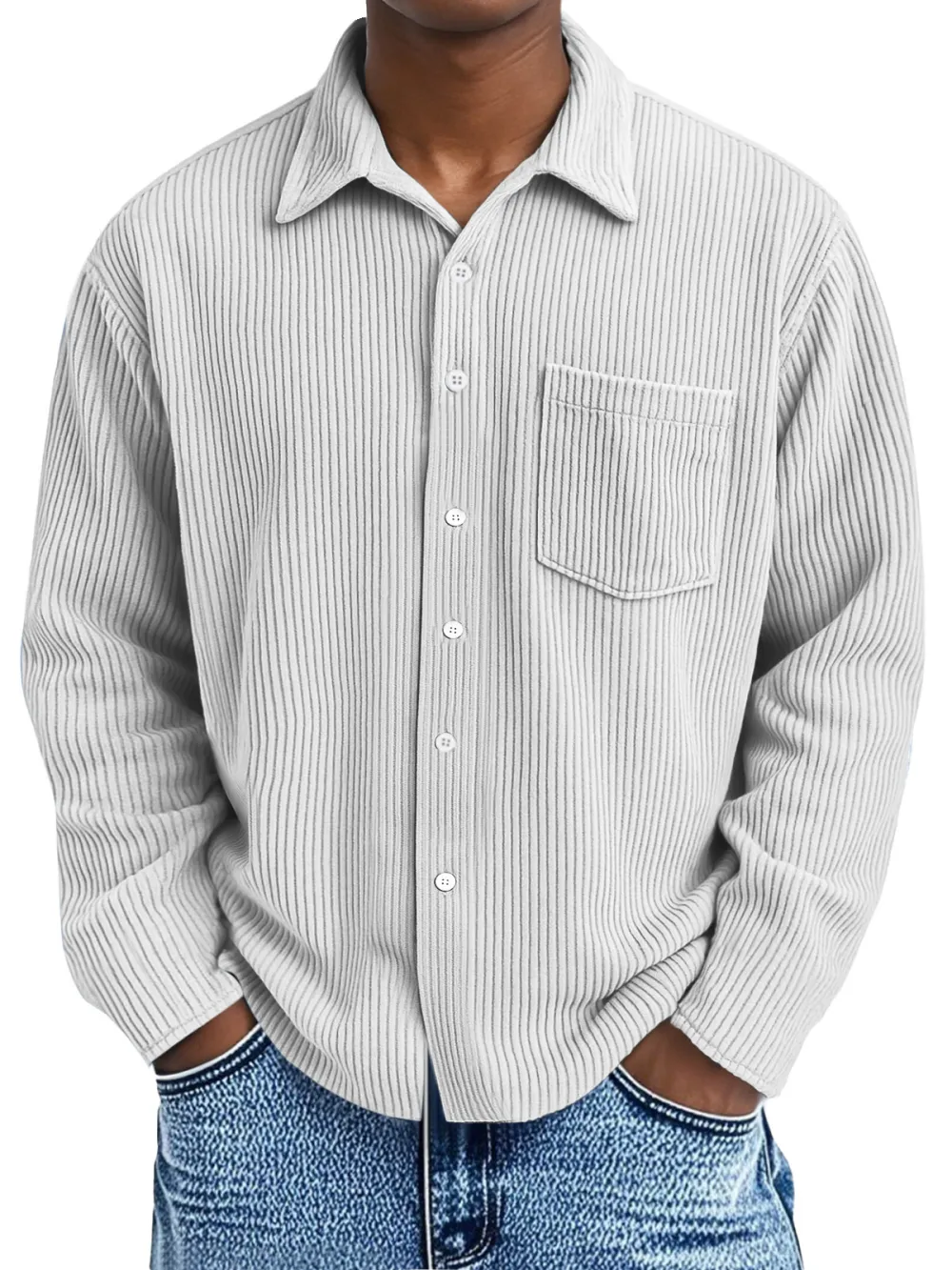 Clean Line Corduroy Camp Collar Shirt