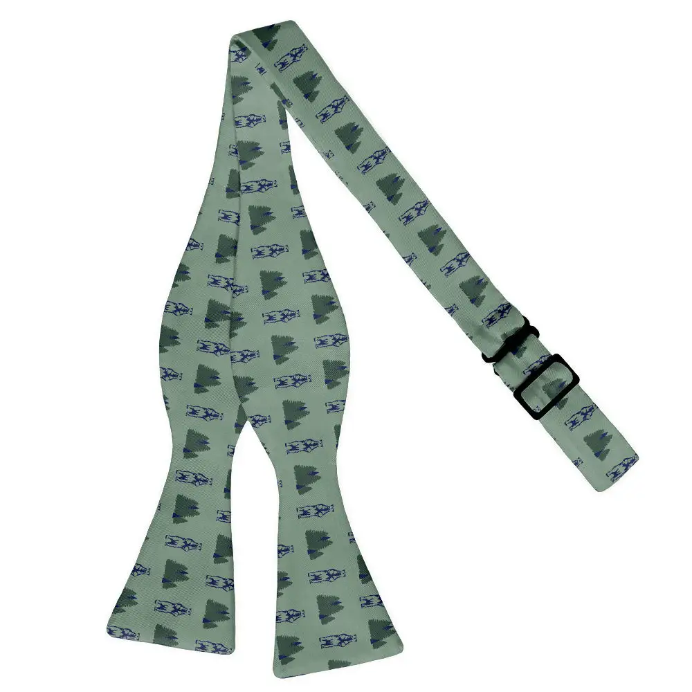 Bear The Woods Pattern Bow Tie