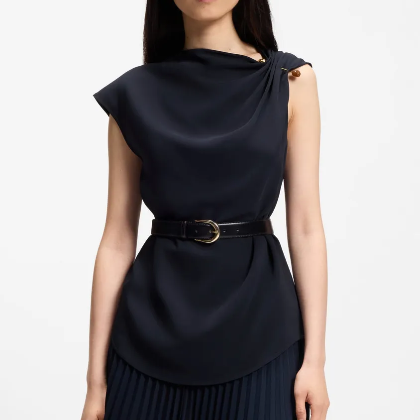 Tailored Short-Sleeve Women's Blouse