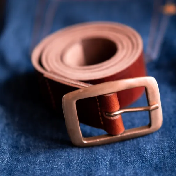 Double Buckle Leather Belt