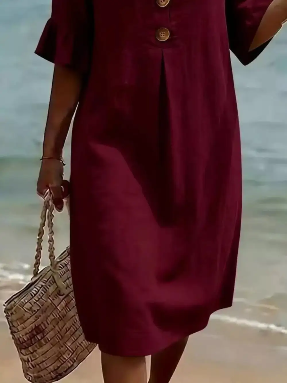 Button Dress Casual