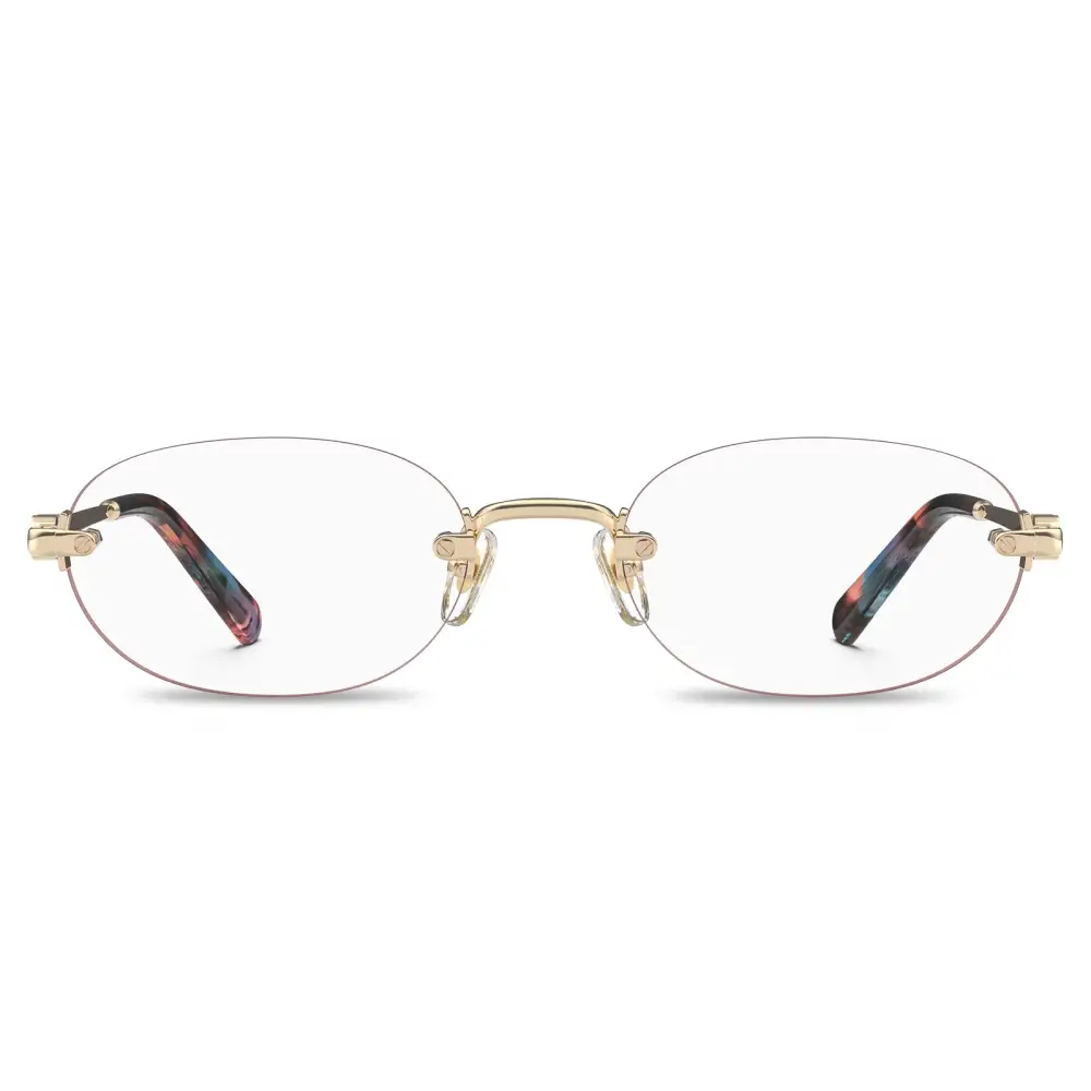 Contemporary Round Rimless Acetate Blue Light Eyewear