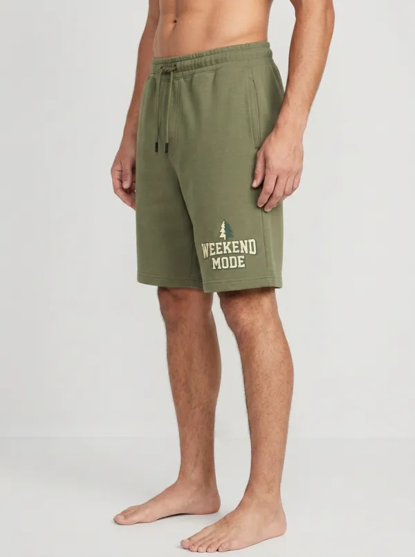 Men's Forest Tree Graphic Drawstring Relaxed-Fit Printed Sweat Shorts