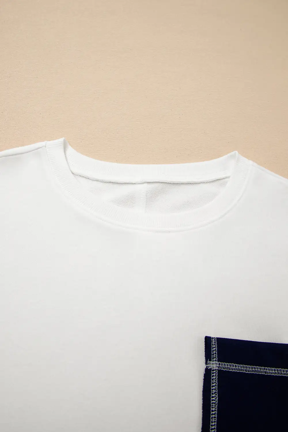 Pocket Detail Exposed Seam Drop Shoulder Sweatshirt