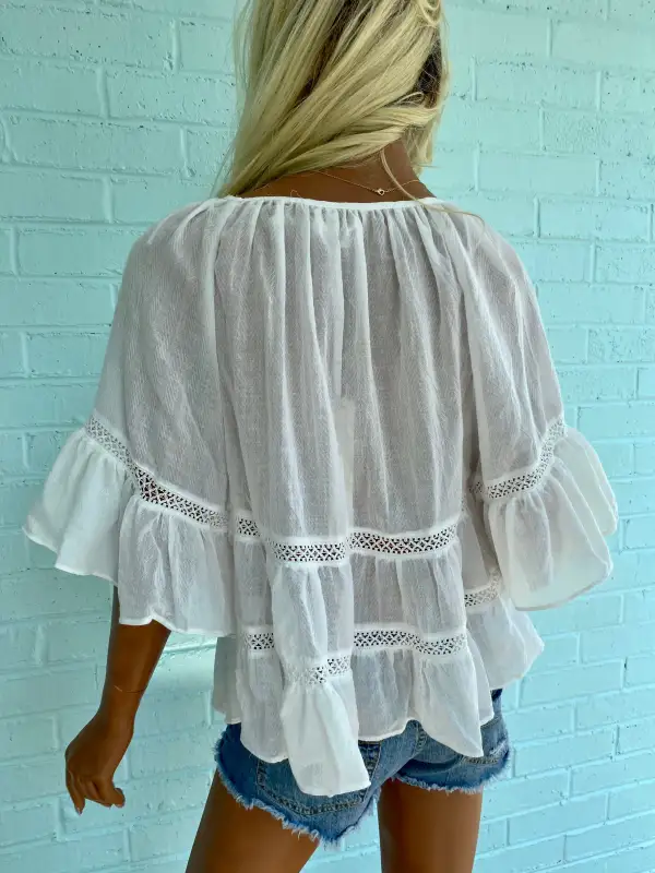 Tassel Ruffle Blouse