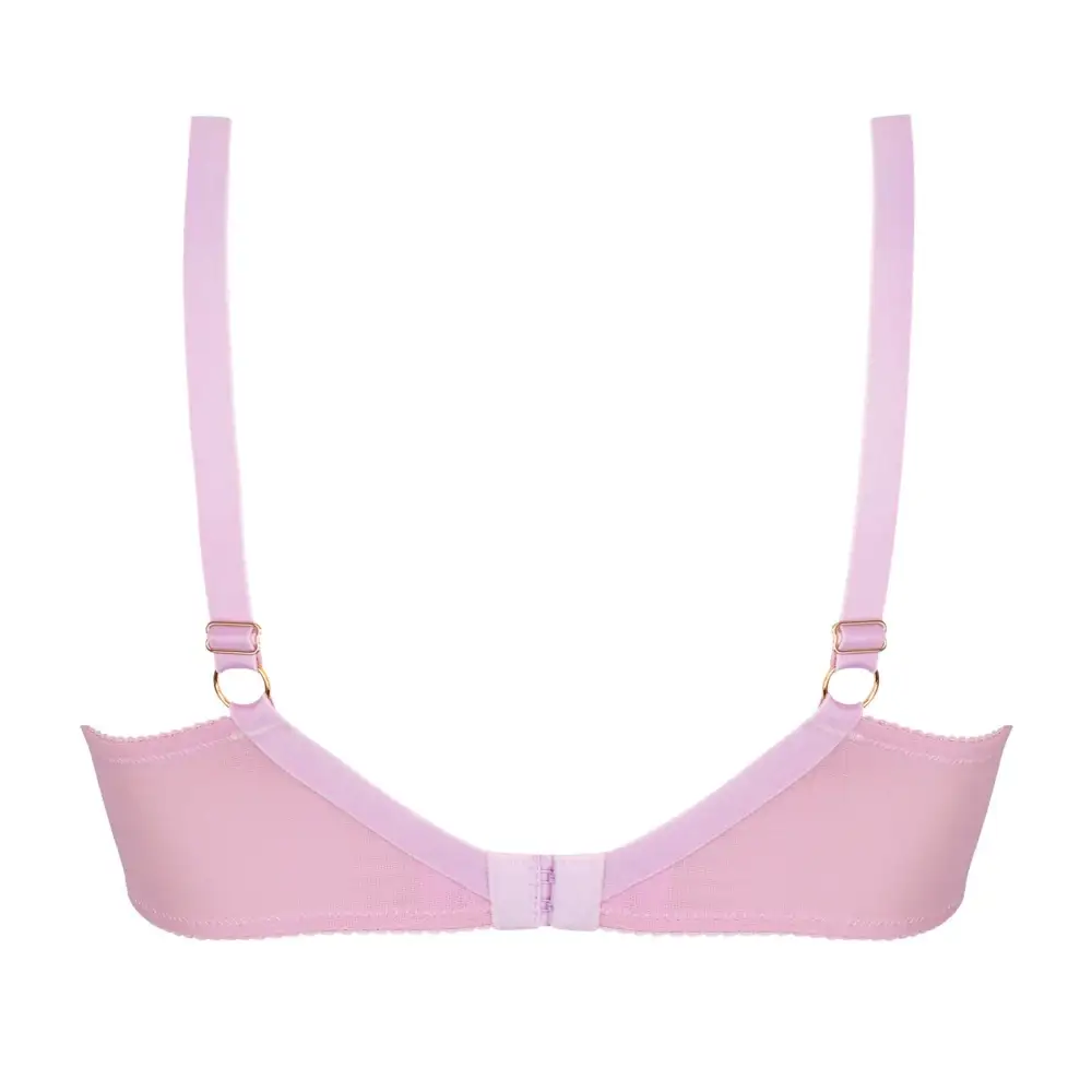 Women's Full Coverage Underwire Three-Part Cup Lined Cup Chimney Back Adjustable Straps Floral Lace Embroidery Bra