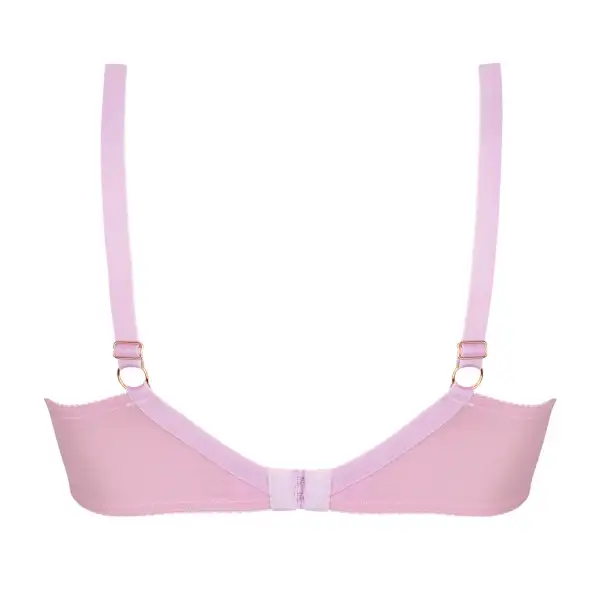 Women's Full Coverage Underwire Three-Part Cup Lined Cup Chimney Back Adjustable Straps Floral Lace Embroidery Bra