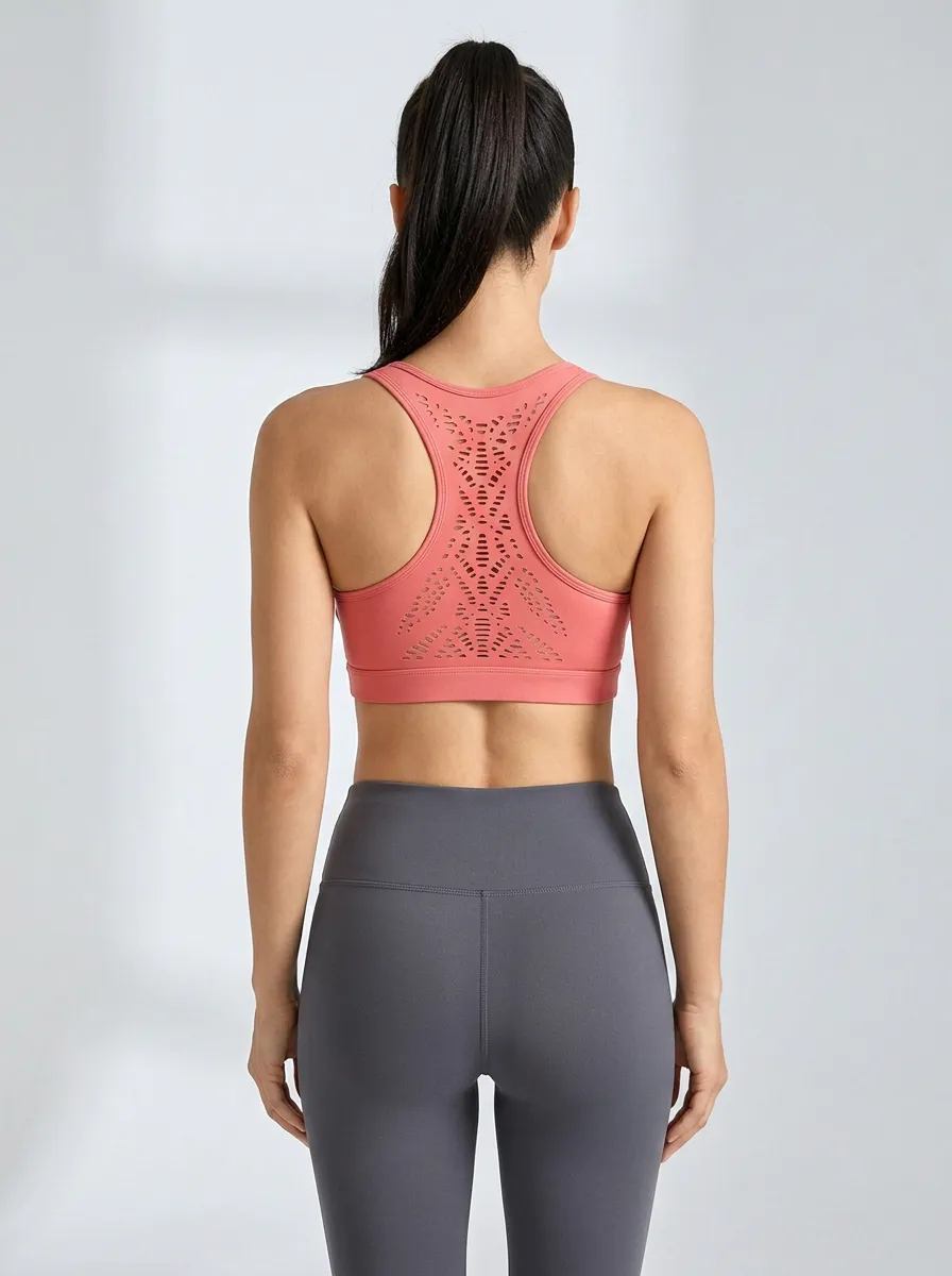 Modern Laser-Cut Silhouette Women's Sports Bra