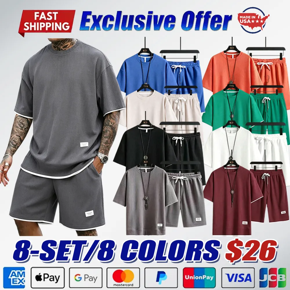 Men's Short-Sleeve T-Shirt & Drawstring Short Set Tank Top & Short 2-Piece Set
