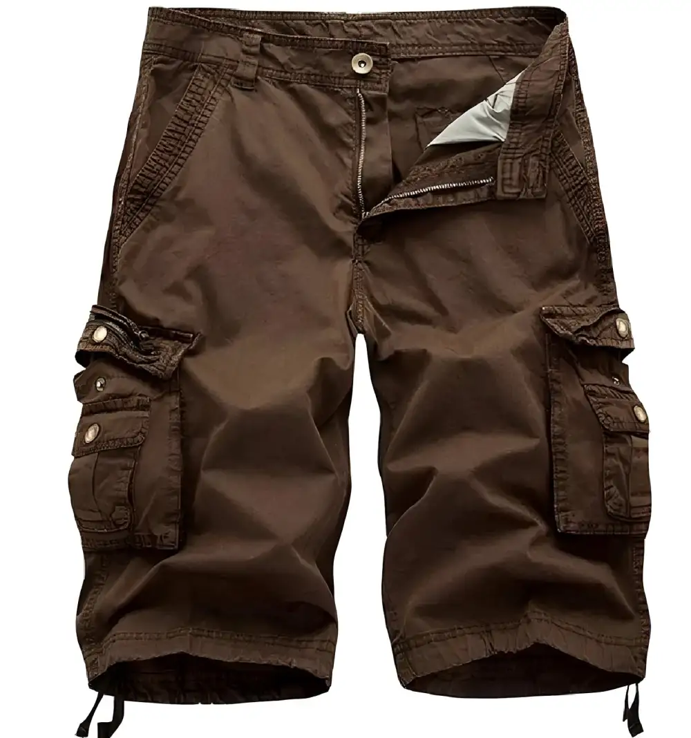 Men's Classic Cargo Shorts with Multi Pocket Storage for Travel and Leisure