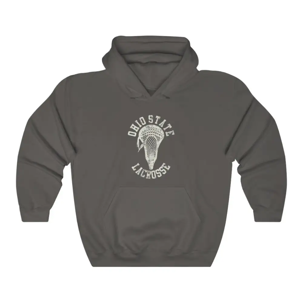 Relaxed Vintage Stick Head Lacrosse Graphic Pullover Hoodie