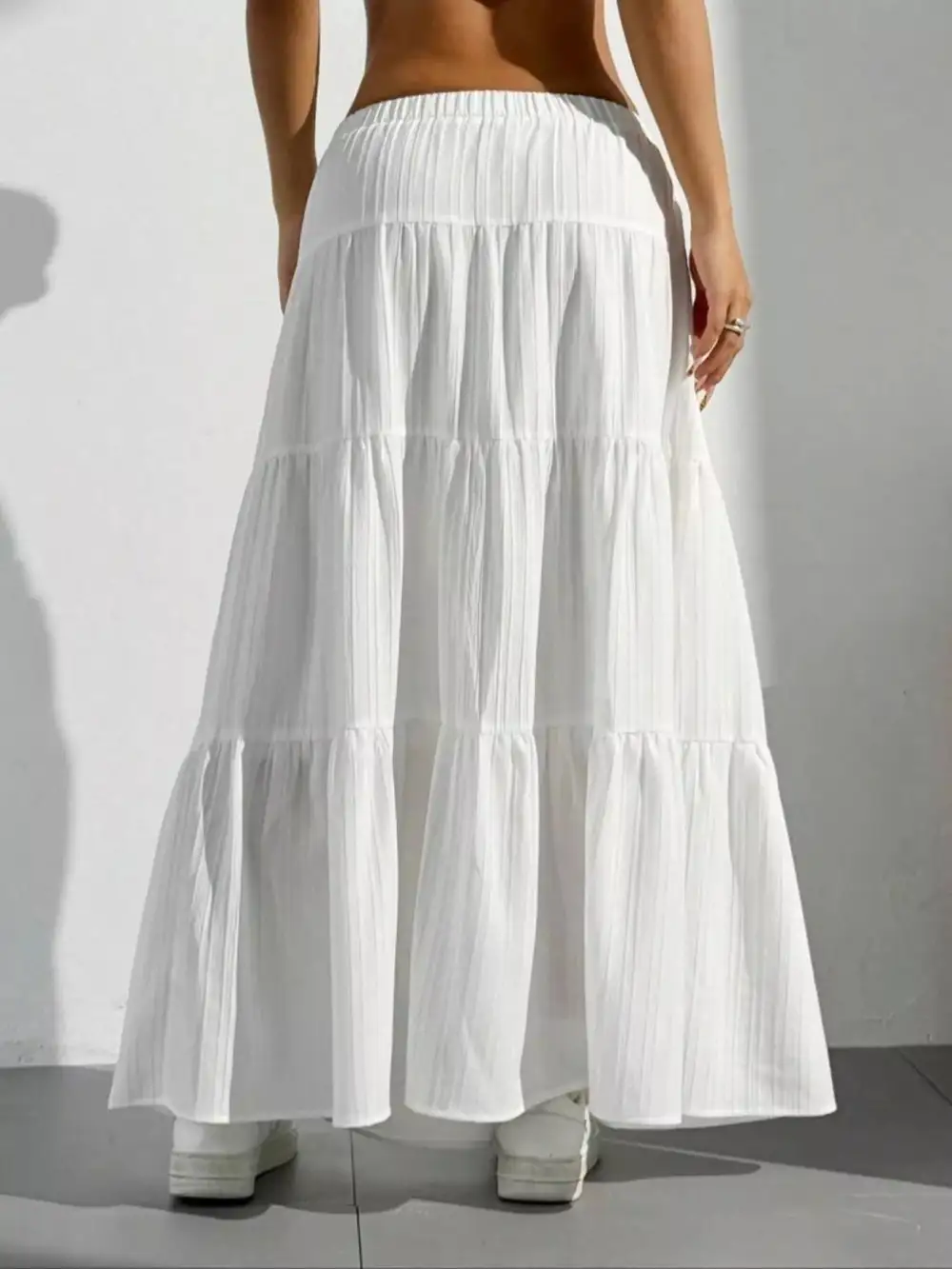 Classic Flowy Tiered Maxi Skirt