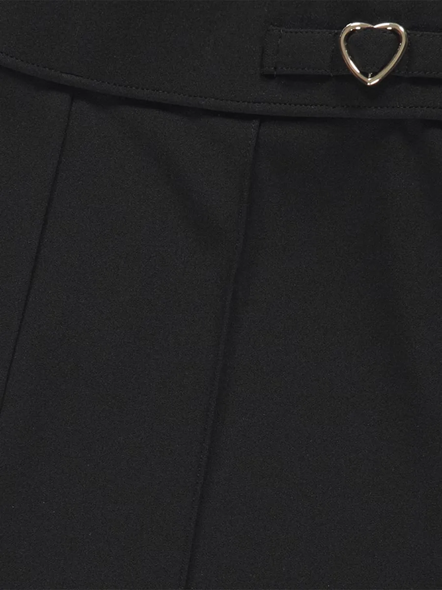Black Heart Buckle Kick Flare Trousers