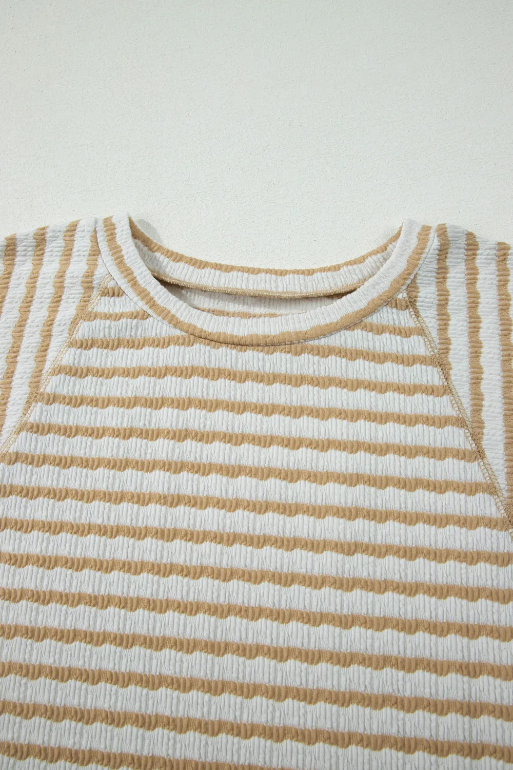 Apricot Stripe Plus Size Textured Top
