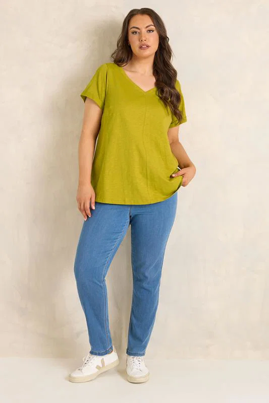 Chartreuse Green Premium Cotton Short Sleeve T-Shirt detail 1