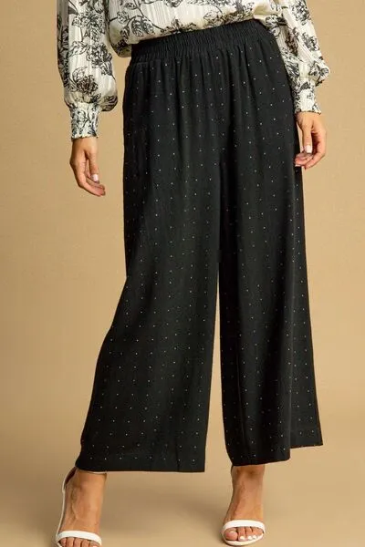 High Waisted Embellished Linen Plus Pants