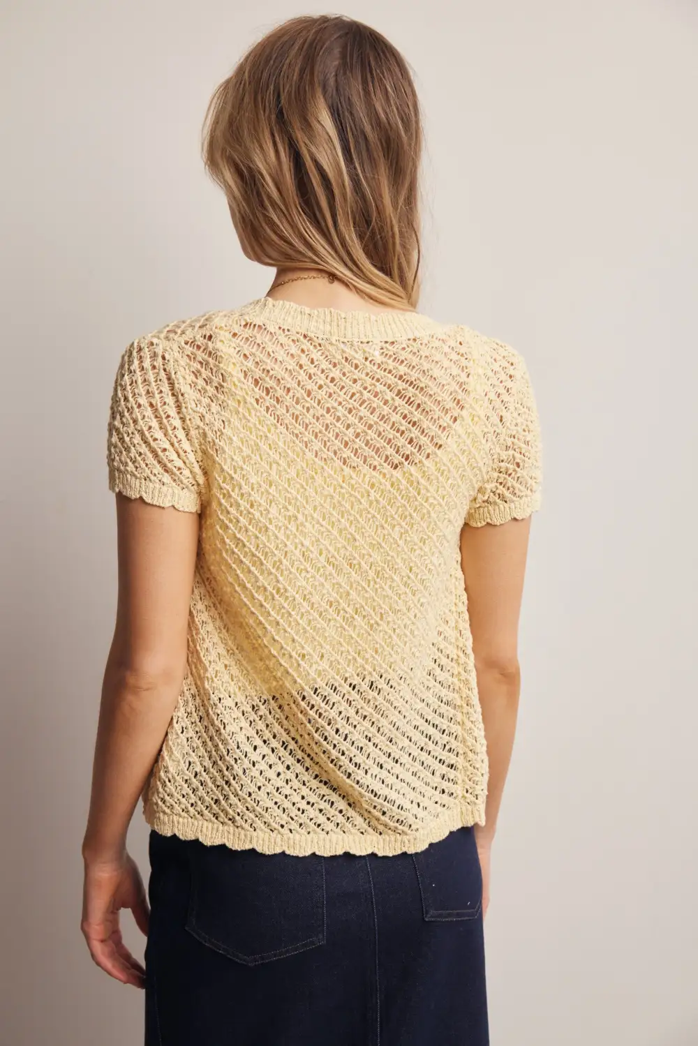 Modern Crochet Button Front Cardigan