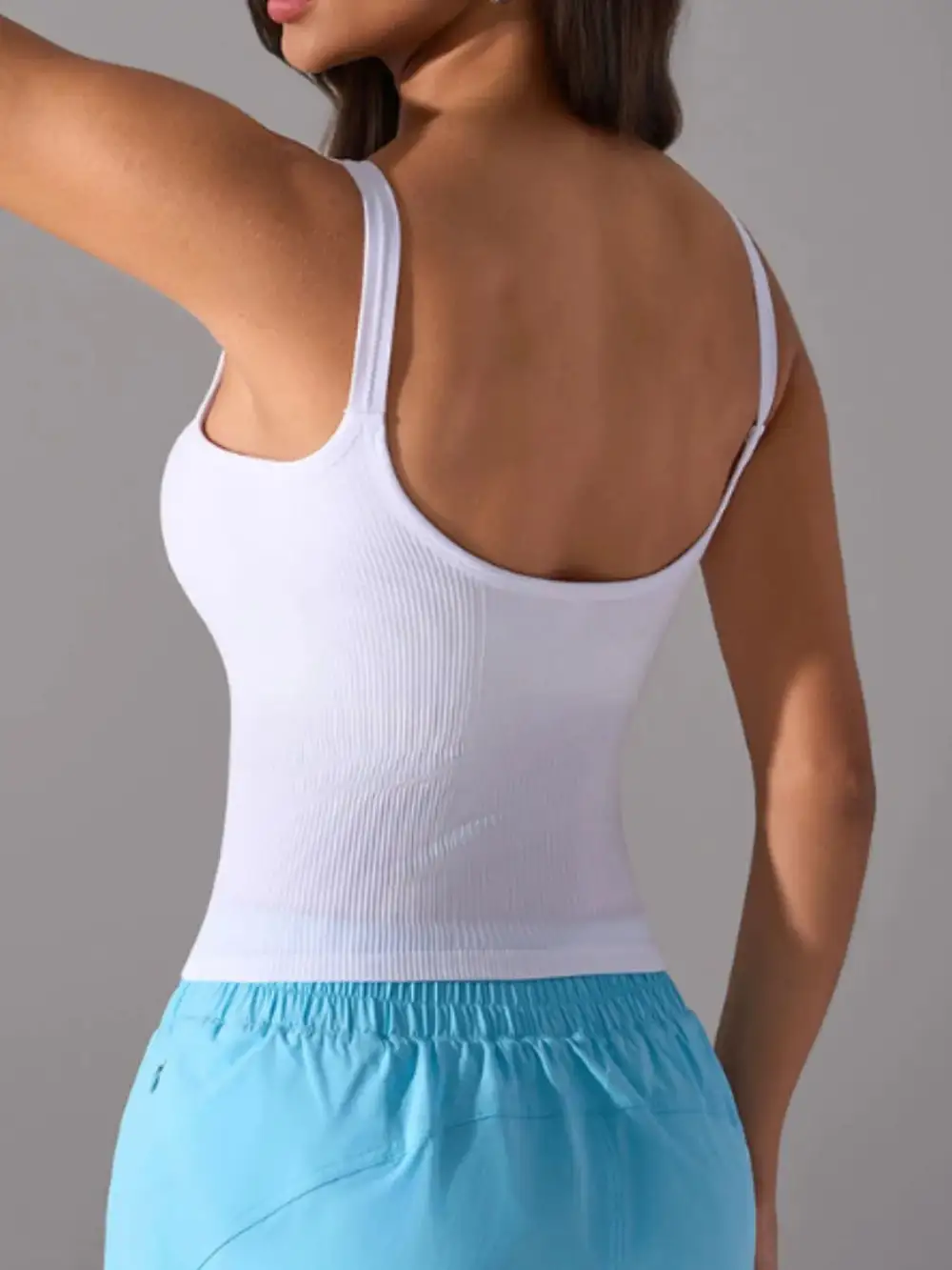 Refined Scoop-Neck Removable-Pad  Tank Top