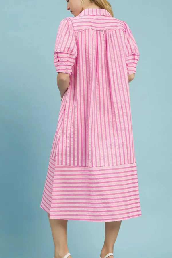 Modern Puff Sleeve Midi Dress