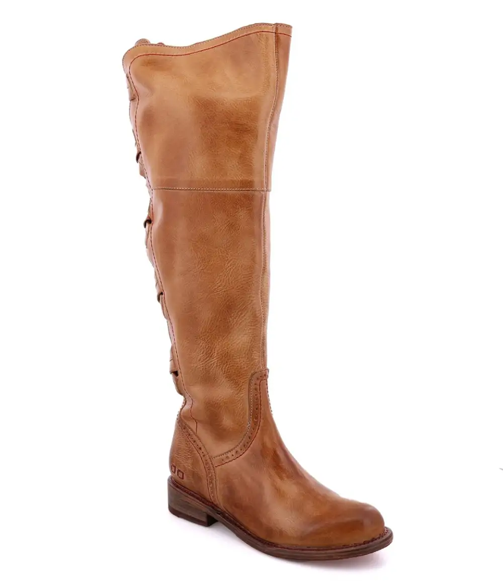 Crisscross Contrast-Stitched Tall Boots