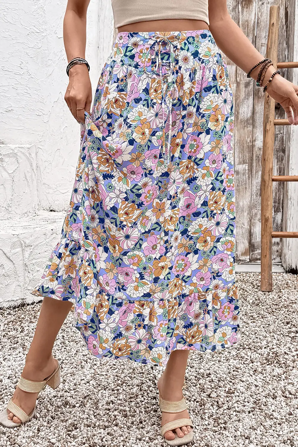 Airy Ruffle Trim Skirt