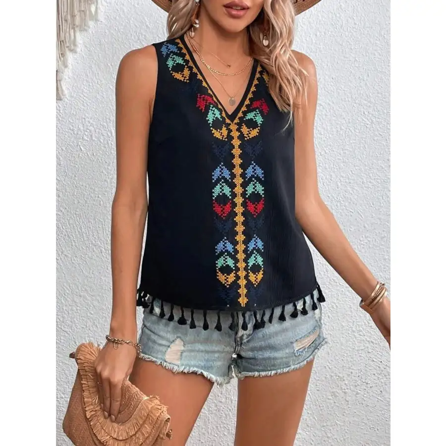 Tassel V Neck Tank
