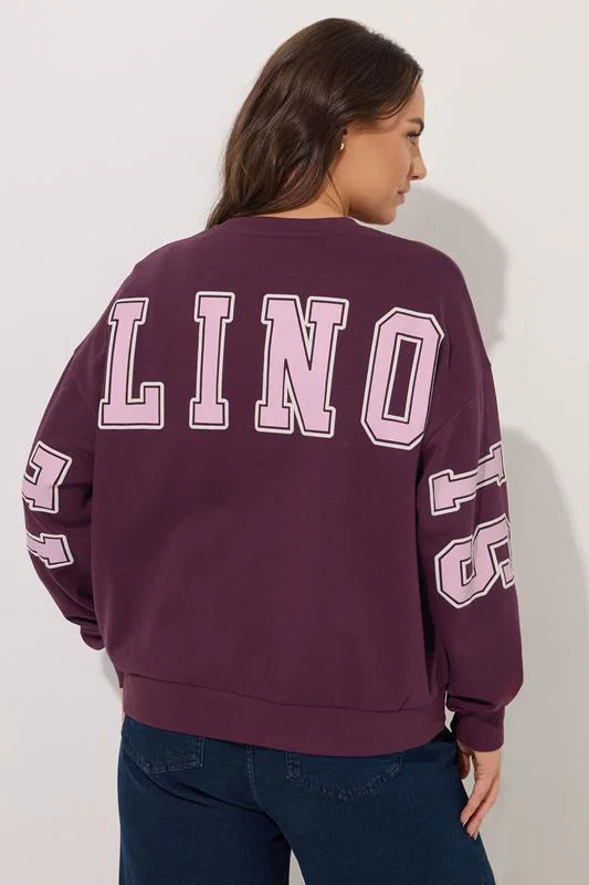 Red 'Illinois' Back Print Sweatshirt detail 3