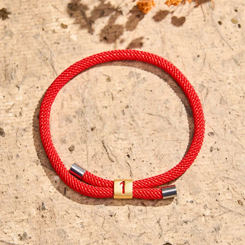 Single Digit Angel Numbers Adjustable String Bracelet