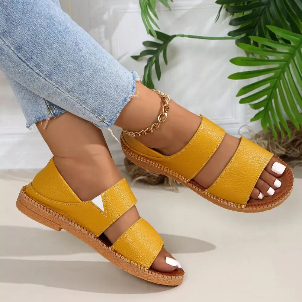 Flexible Open-Toe Flat Sandals