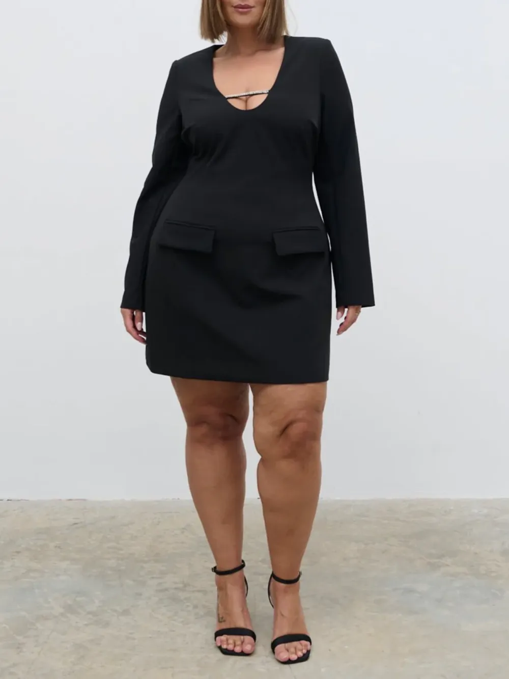 Embellished Trim Mini Dress Curve