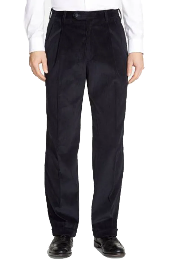 Corduroy Seersucker Flat Front Pleated Front Regular Rise Trousers