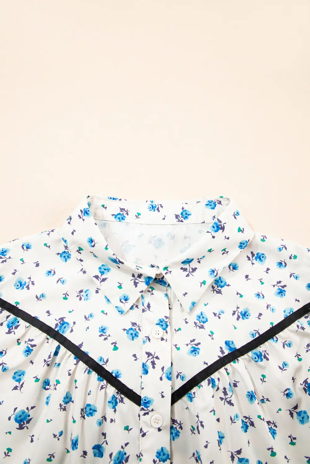 Everyday Floral Puff Sleeve Short Sleeve Shirt Blouse