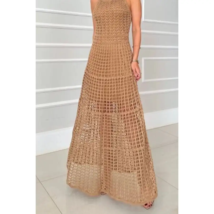 Hollowed Out Sleeveless Maxi Dress