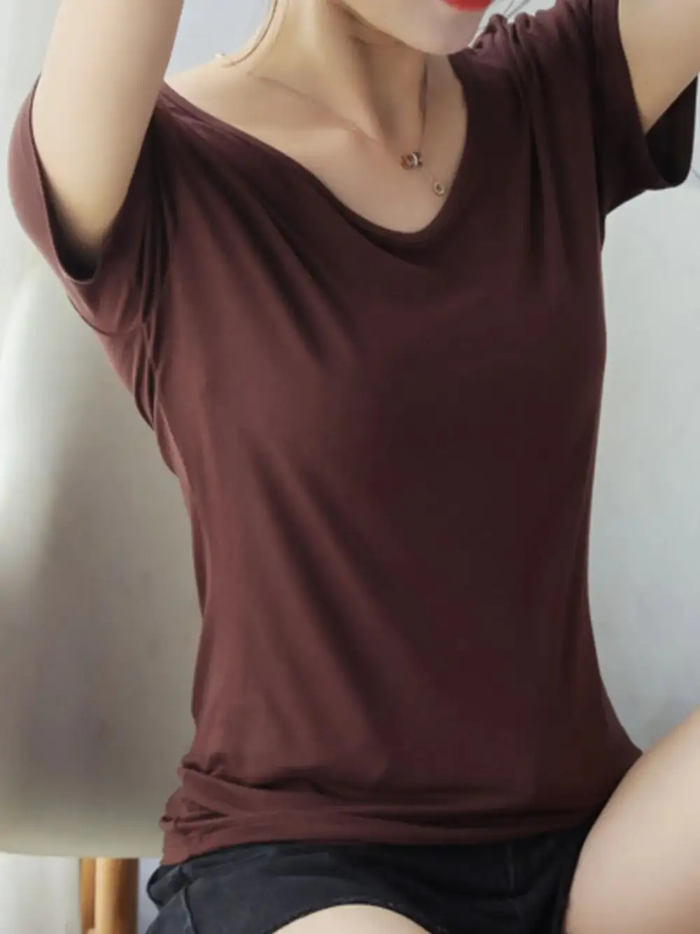Easy-Wear V-Neck Short-Sleeve T-Shirt