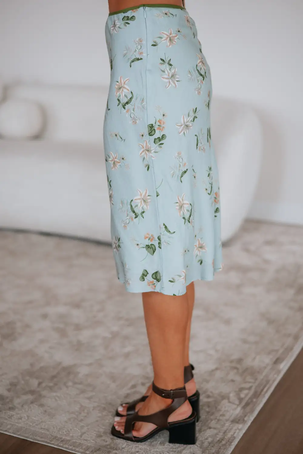 Floral Print Halter Neck Midi Skirt