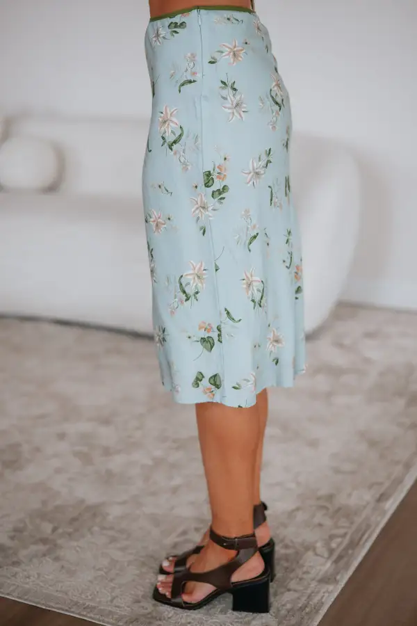 Floral Print Halter Neck Midi Skirt