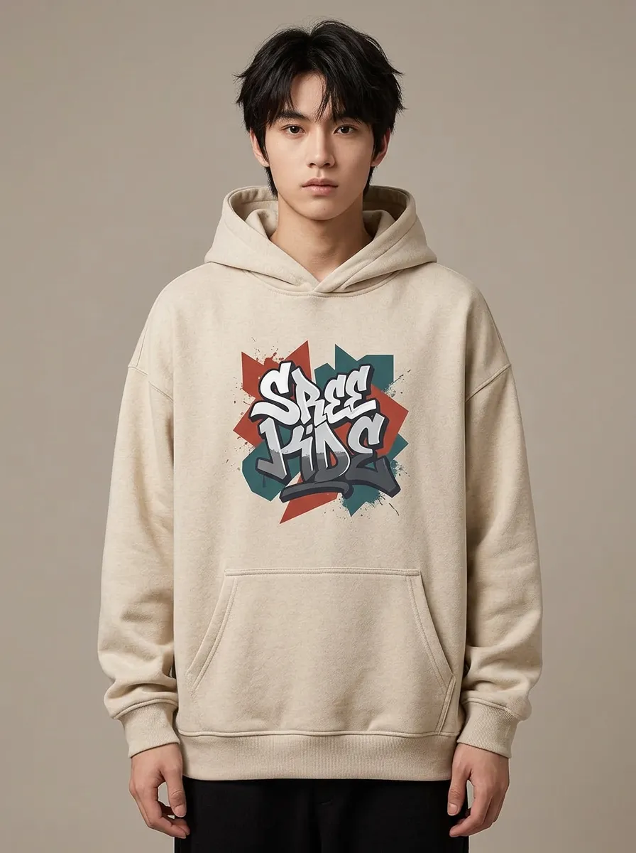 Unisex Streetwear Graffiti Lettering Hoodie