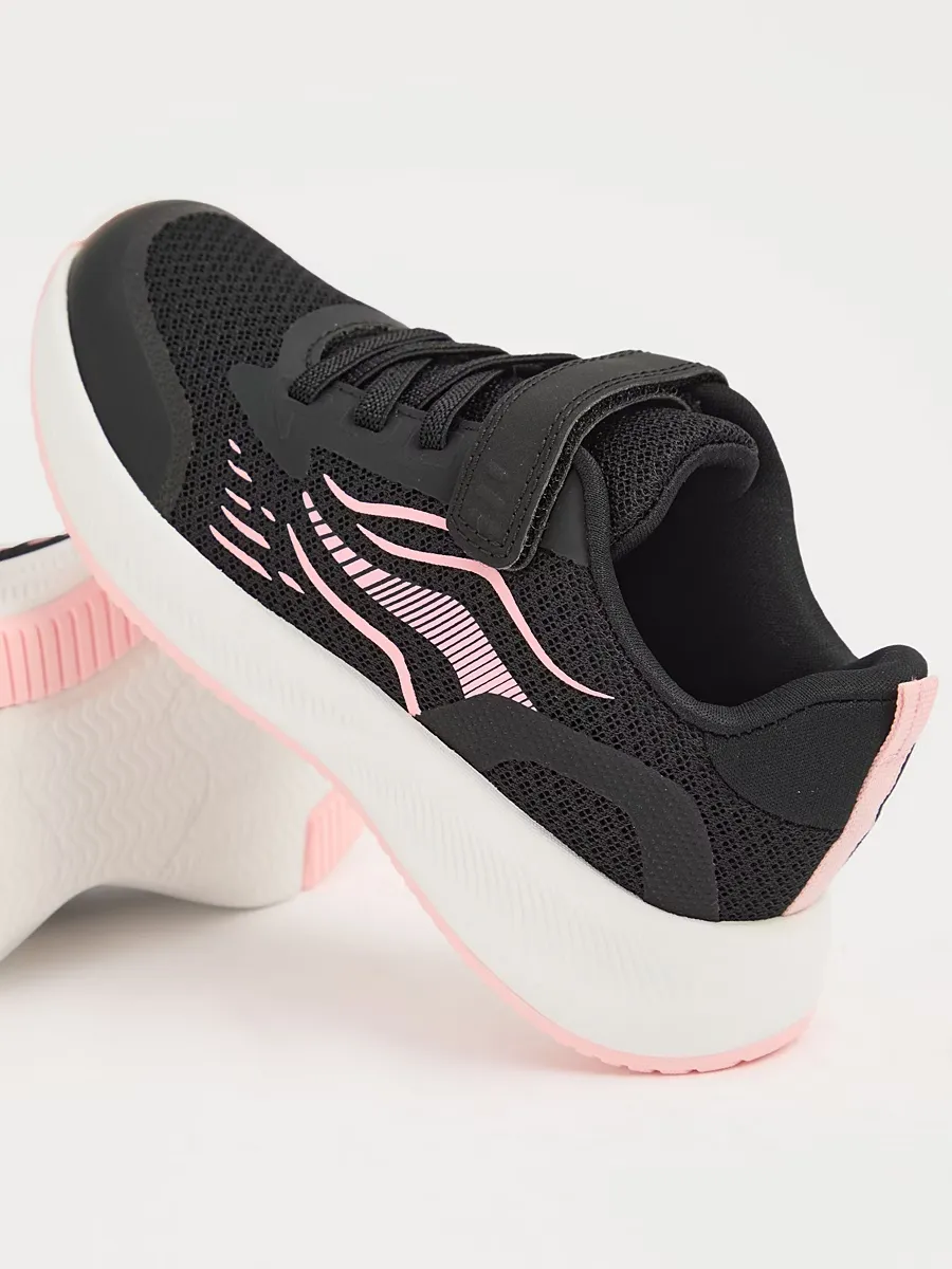 Black Mesh Single Strap Trainers