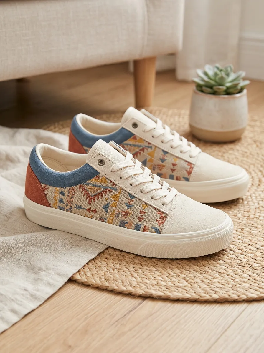 Women's Bohemian Tribal Pattern Printed Canvas Sneakers