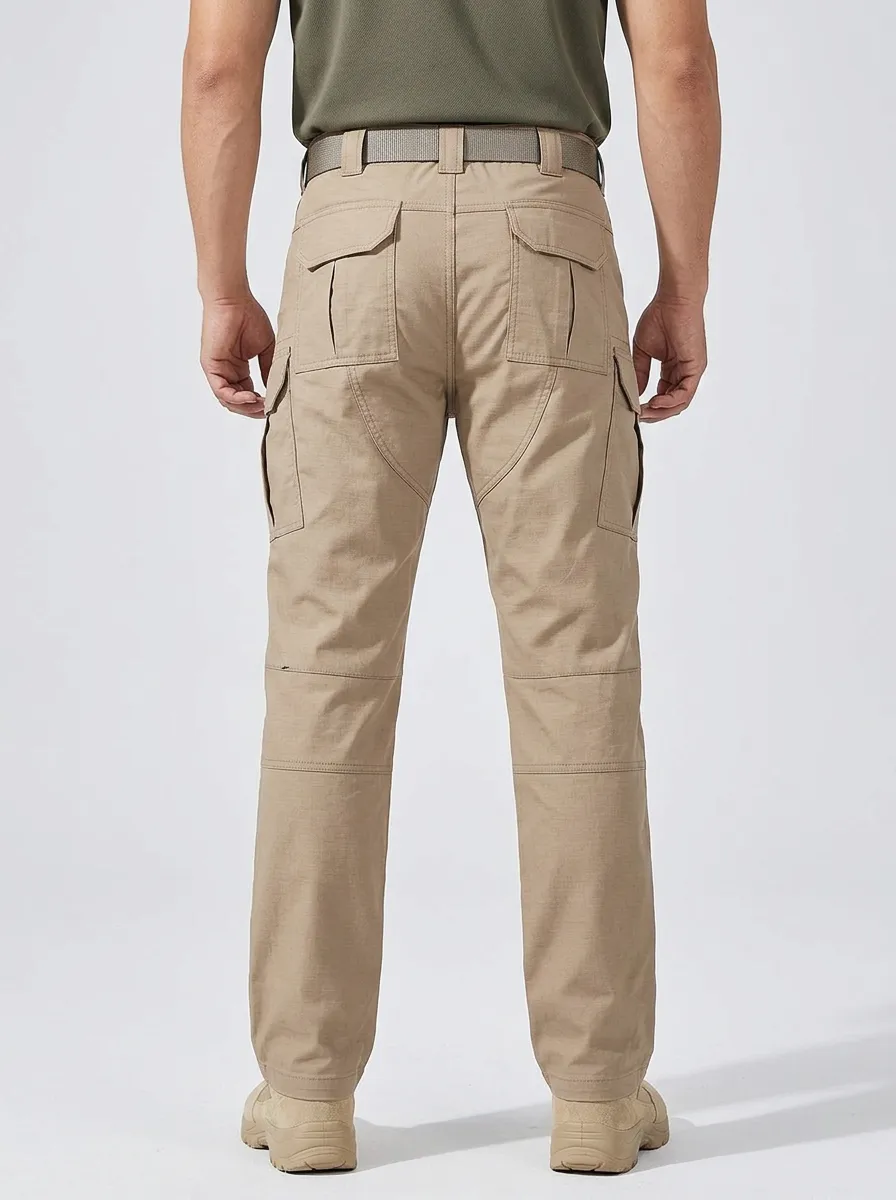 Men's Tactical Outdoor Multi-Pocket Khaki Cargo Pants
