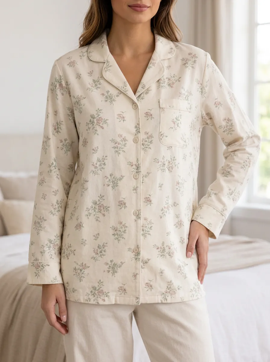 Relaxed Sleepwear with Floral Printed Detail