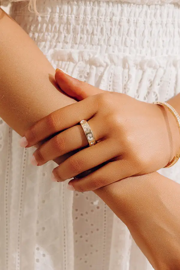 Pave Simulated Diamond Ring