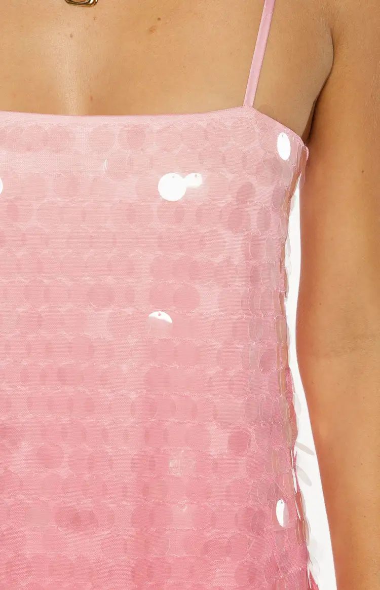 Square Neck Ombre Sequin Mini Dress