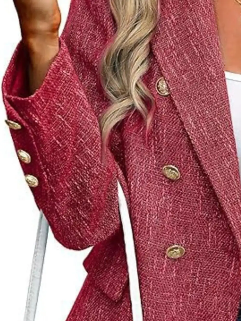 Double Breasted Lapel Collar Blazer