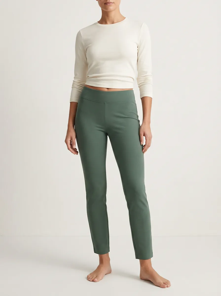 Modern Mid-Rise Stretch Pants