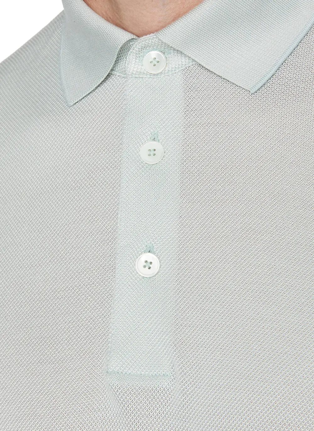 Soft And Comfortable Silk Light Blue Polo Shirt