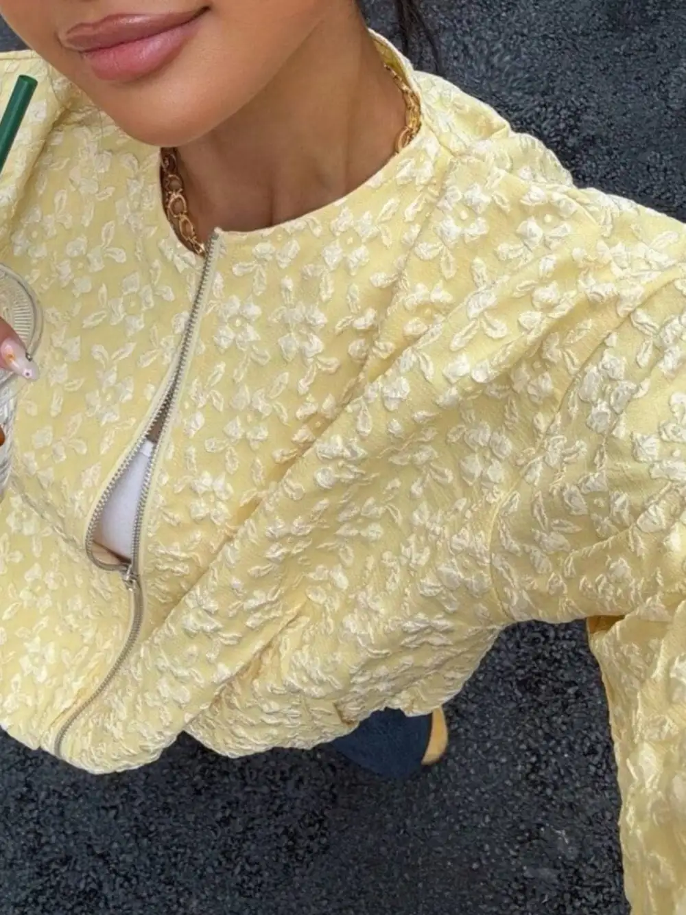 Zip-Up Textured Jacket