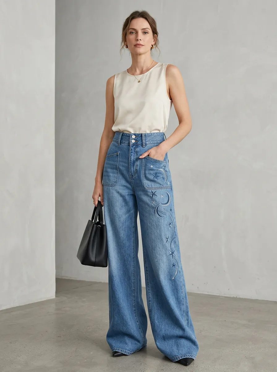 Women's Wide Leg Denim Jeans